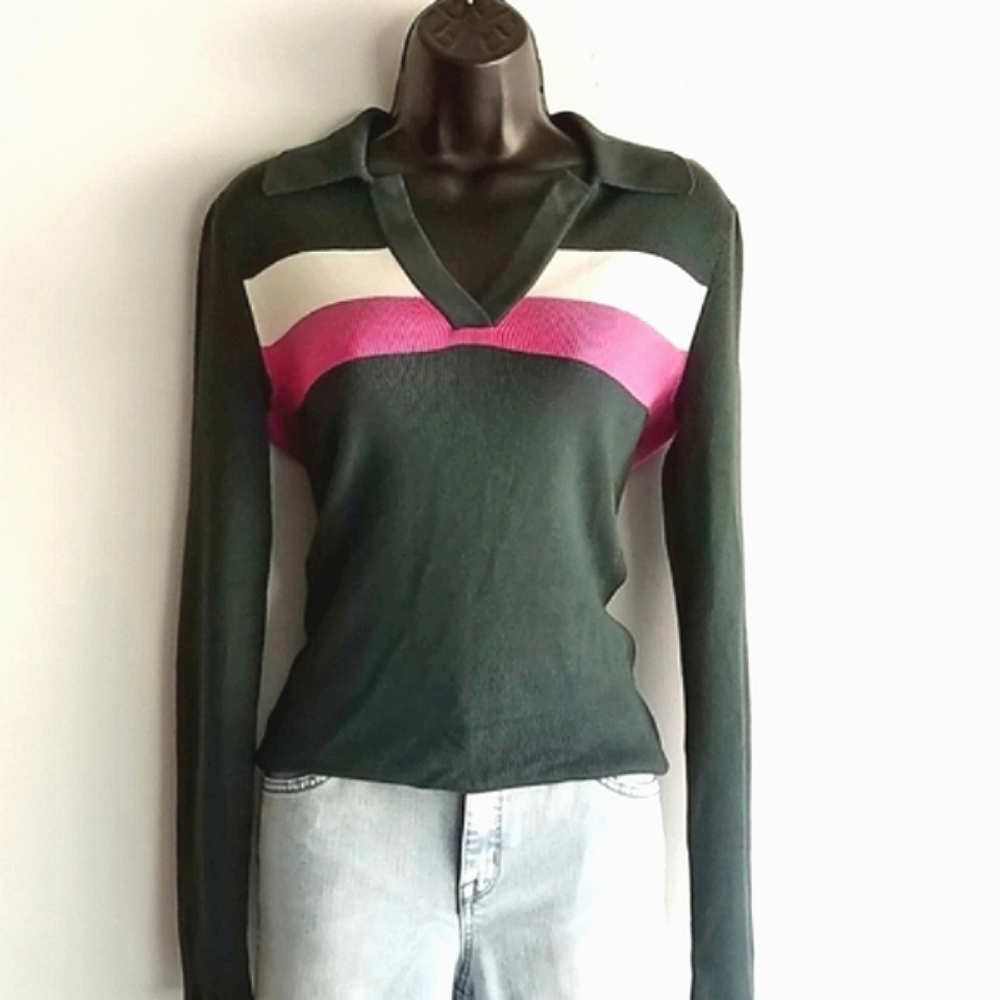 Anne Klein Fiona Long Sleeve Polo Sweater ⭐⭐ - Picture 4 of 5